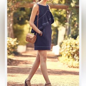 Anthropologie Karen Walker Fresca Ruffle Mini Shift Dress 100%cotton (mix21)